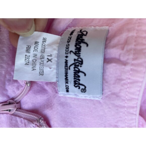 Anthony Richards Womens Pink Floral Zip Front Housecoat 1X - Picture 5 of 8